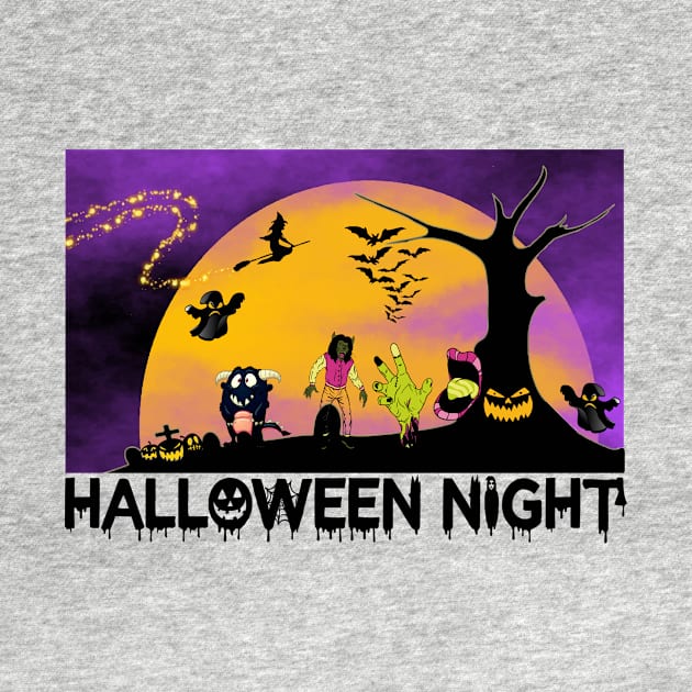 Halloween Night With Guest tee design birthday gift graphic by TeeSeller07